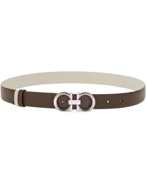 Ferragamo Double-Sided Adjustable Belt - White