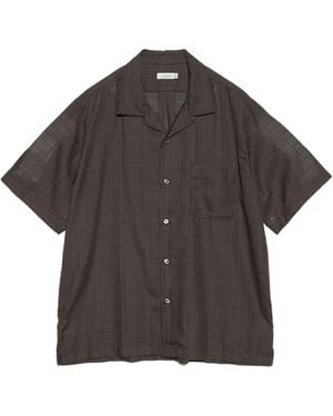 Nanamica Open Collar Panama Short-Sleeve Shirt - Grey