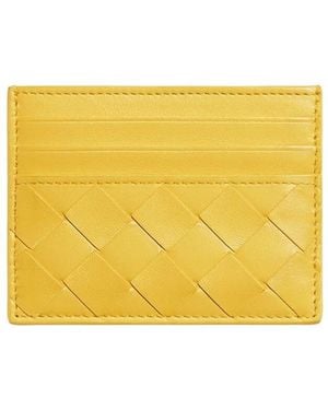 Bottega Veneta Intrecciato Credit Card Case - Yellow