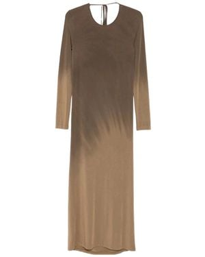 Uma Wang Long Sleeve Dress - Brown