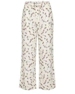 Gucci Printed Wide-Leg Trousers - White