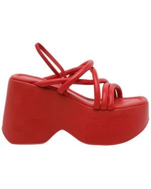 Vic Matié Strappy Platform Heeled Sandals - Red
