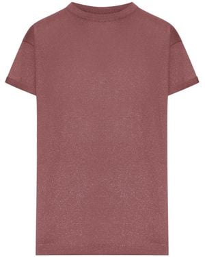 Brunello Cucinelli Short Sleeved Crewneck T-Shirt - Pink