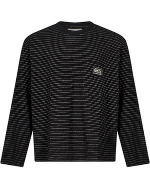 Song For The Mute Striped Chest-Pocket T-Shirt - Black