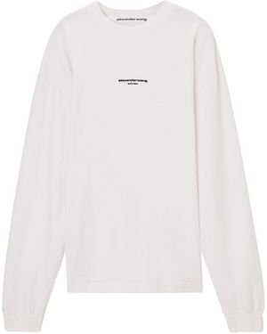 Alexander Wang Logo-Print Long-Sleeve T-Shirt - White