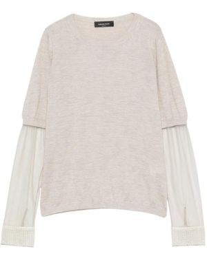 Fabiana Filippi Long Sleeve Crew Neck Jumper - Natural
