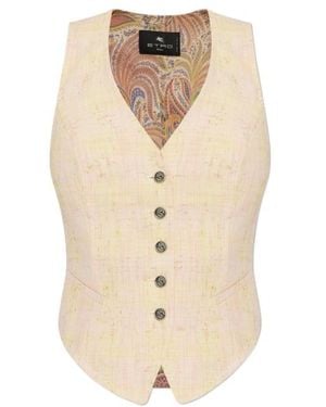 Etro Slub Sleeveless Waistcoat - Natural