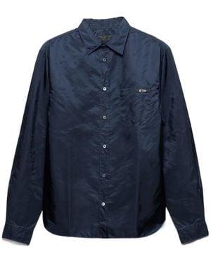 Prada Logo-Label Pocket Shirt - Blue