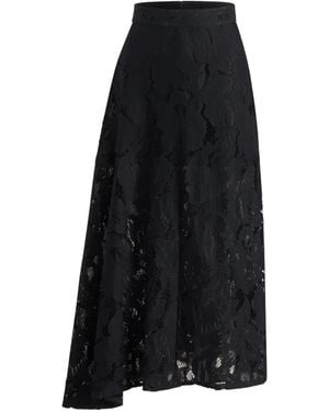 Patou Asymmetric Midi Skirt - Black