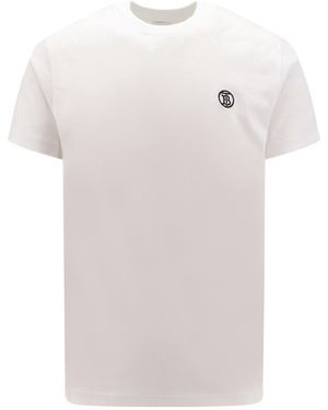 Burberry Logo Embroidered Crewneck T-Shirt - White