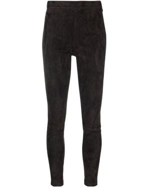 Theory Suede Skinny Trousers - Black