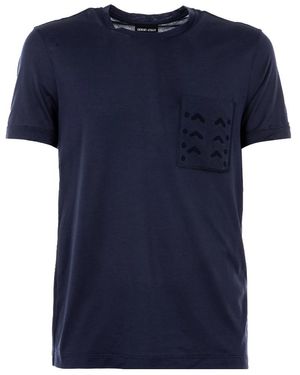 Giorgio Armani Printed Short-Sleeved T-Shirt - Blue