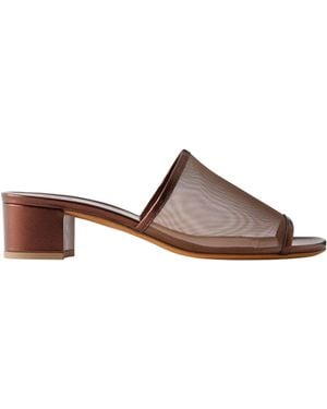 Maryam Nassir Zadeh Leather-Trimmed Mesh Mules - Brown