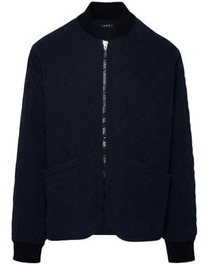 A.P.C. Quilted Bomber Jacket - Blue
