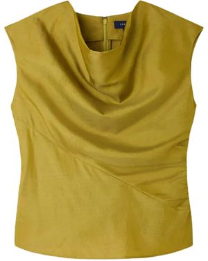Soeur Eclat Cowlneck Ruched Blouse - Green