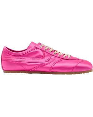 Dries Van Noten Dustin Paneled Satin Sneakers - Pink