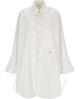 Palm Angels Flared-Sleeve Buttoned Shirt Dress - White