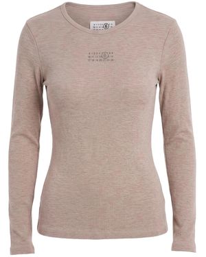 MM6 by Maison Margiela Minimal Solidcolor Knit Jumper - Natural