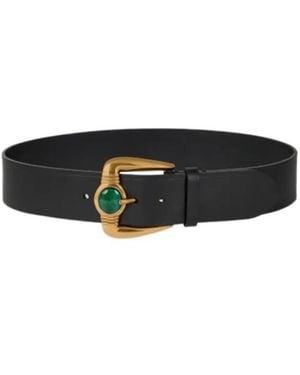 Etro Leather Belt With Jewel Buckle - White