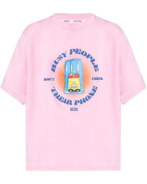 Gcds X Spongebob Graphic Printed Crewneck T-Shirt - Pink
