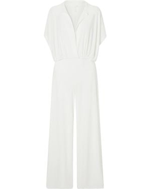 Norma Kamali Draped Jersey Jumpsuit - White