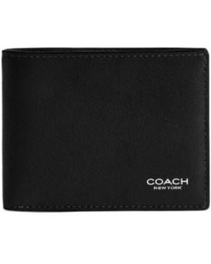 COACH Bi-Fold Leather Wallet - Black