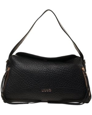 Liu Jo La Frontal Logo Hobo Shoulder Bag - Black