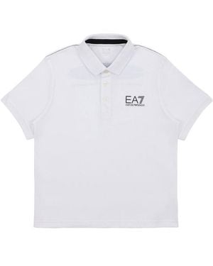 EA7 Logo Printed Polo Shirt - White