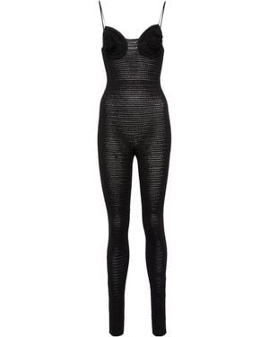 Magda Butrym Crochet Bustier Jumpsuit - Black