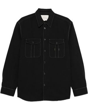 Studio Nicholson Collared Long-Sleeved Shirt - Black