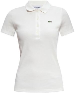 Lacoste Logo-Patch Cotton Polo Shirt - White