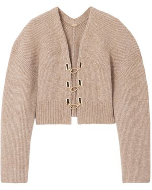 Cult Gaia Mayalu Ribbed-Knit Cardigan - Natural