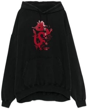 Martine Rose Dragon Print Hoodie - Black