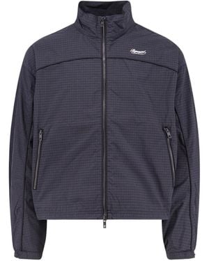 Represent Check High Neck Jacket - Blue
