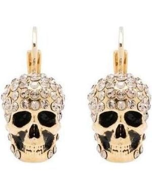 McQueen Skull Drop Earrings - Metallic