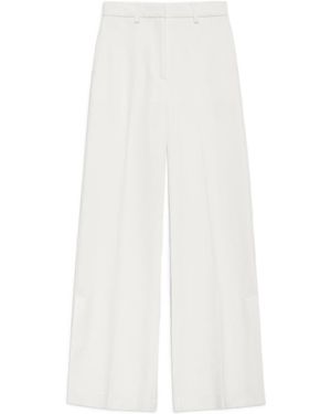Anine Bing Lyra Pressed-Crease Tailored Pants - White