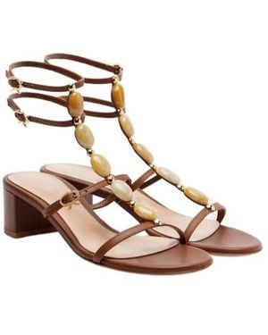 Gianvito Rossi Shanti 45 Embellished Leather Sandals - Pink
