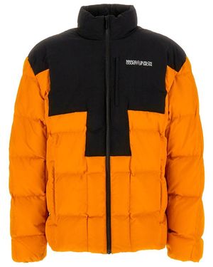 Marcelo Burlon County Of Milan Logo Printed Puffer Jacket - Orange