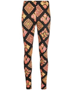 La DoubleJ Floral Check Leggings - Orange