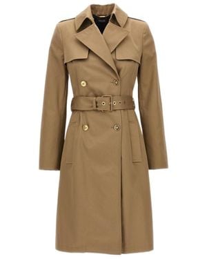 Versace Medusa Double-Breasted Trench Coat - Natural
