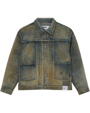 Neighborhood Long-Sleeved Denim Jacket - Green