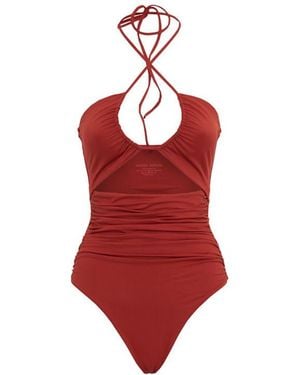 Magda Butrym Cut Out One Piece Swimsuit - Red