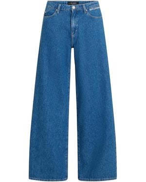 KARL LAGERFELD Ikon Wide-Leg Jeans - Blue