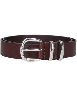 sunflower Five-Hole Leather Belt - Brown