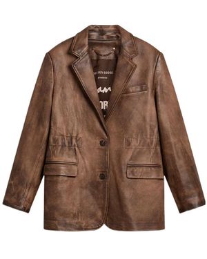 Golden Goose Single Breasted Leather Jacket - Brown