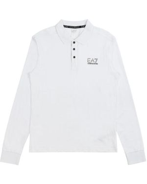 EA7 Polo Shirt With Logo Pattern - White
