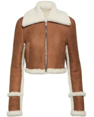 Magda Butrym Shearling-Lined Suede Jacket - Brown