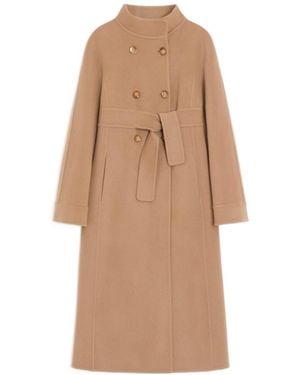 Valentino Double-Kashmir Coat - Natural