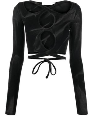 Dion Lee Cut-Out Cropped Top - Black