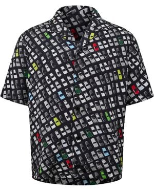 Bottega Veneta Patterned Short-Sleeve Shirt - Black